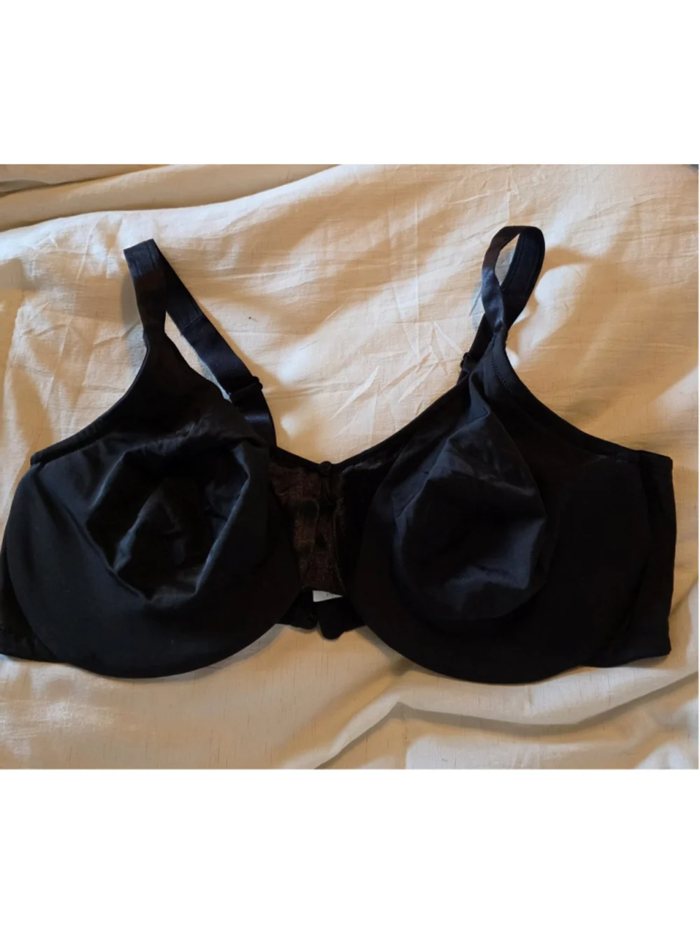 Vintage Olga Satin Black Plus Size Bra 40DD